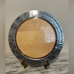 Wilton Armetale Silver Cheeseboard Raggae geometric design NEW in package